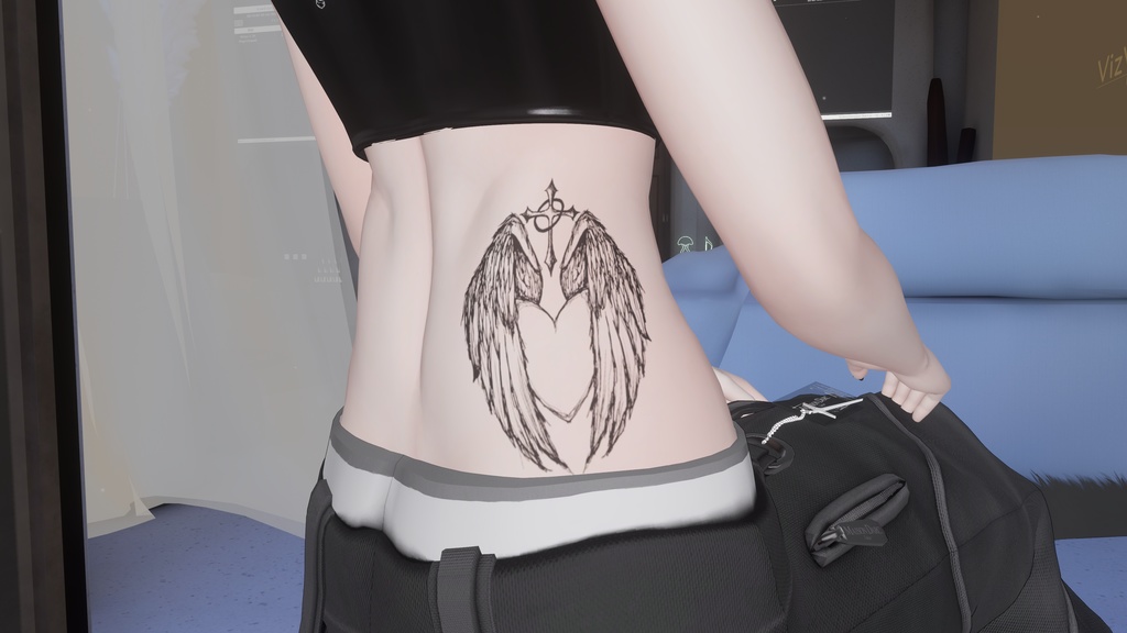 ハートと翼のtattoo(服ペイント)