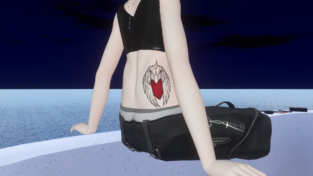ハートと翼のtattoo(服ペイント)