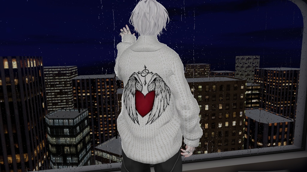 ハートと翼のtattoo(服ペイント)