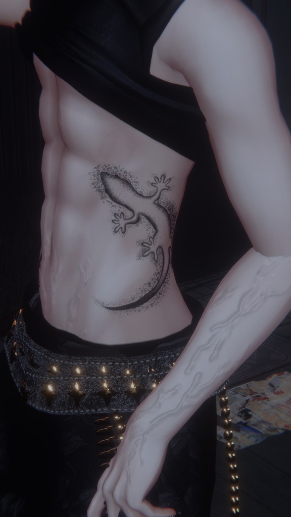 ヤモリと薔薇 tattoo