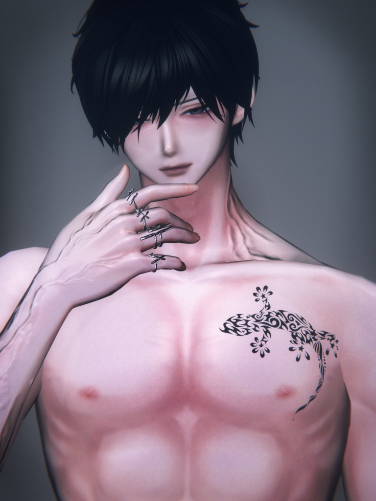 ヤモリと薔薇 tattoo