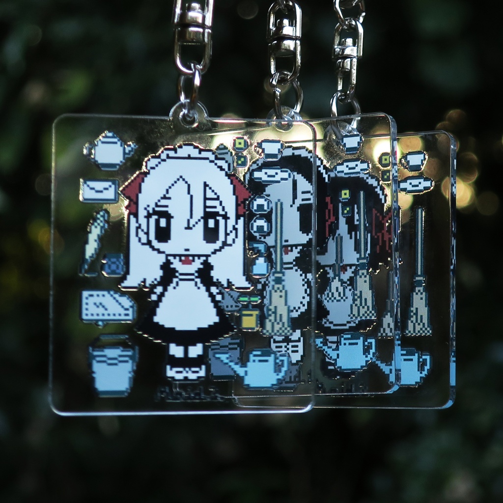 メイドのアクリルキーホルダー(ドット)
