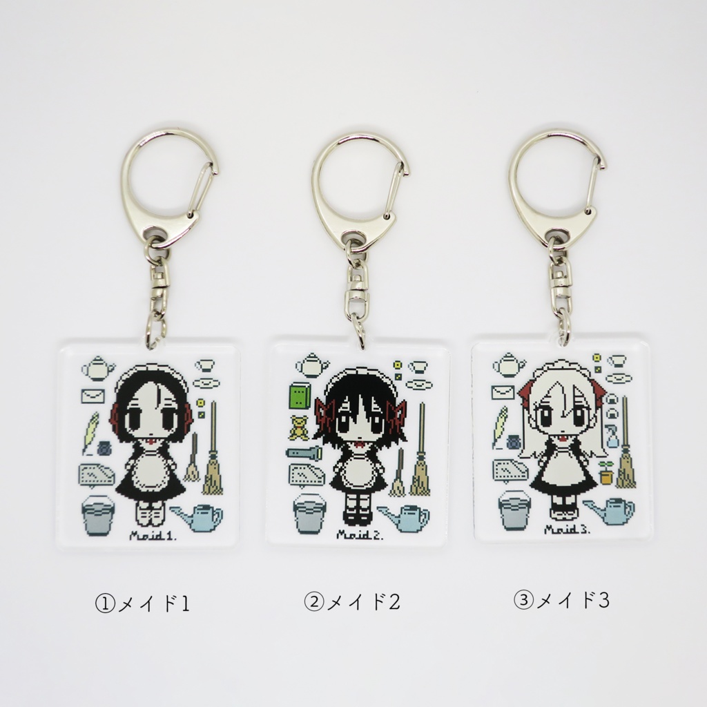 メイドのアクリルキーホルダー(ドット)