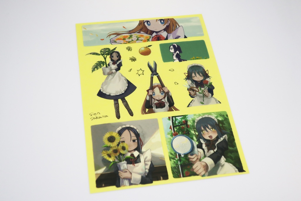 植物とメイドのシールシート