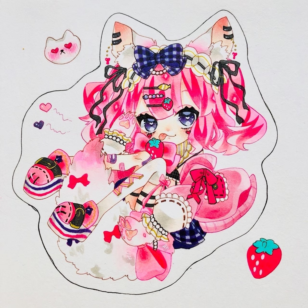 ピンク猫アクキー