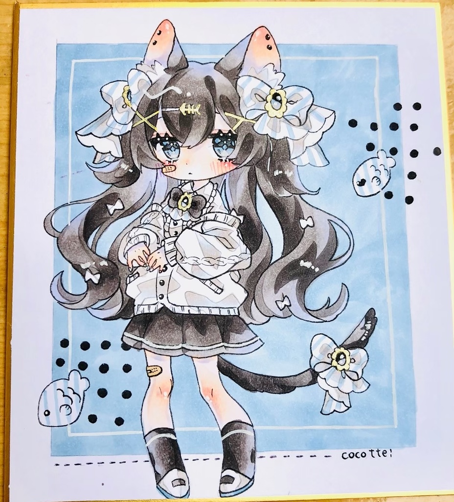 ミニ色紙 ( 黒猫 )
