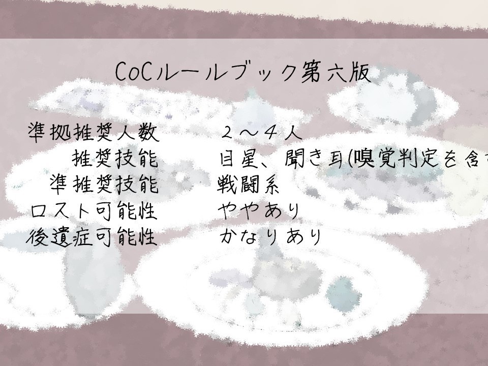 【CoC】003「ホテル・シーブルックへようこそ」(2~4人向け)