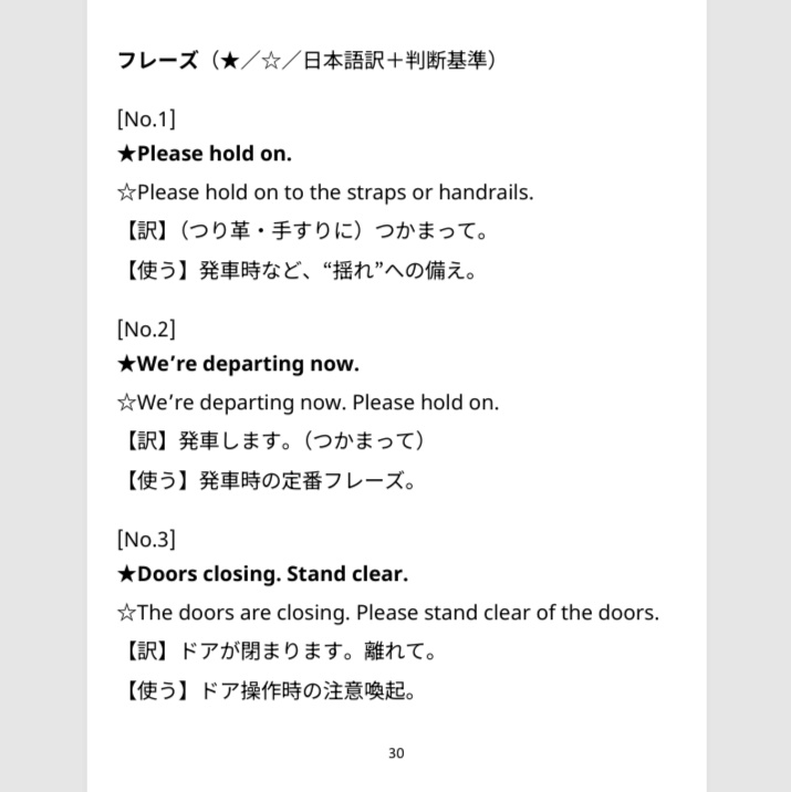 「現場で通じる バス英語フレーズ集 ver1.0」- A4版 + A5版 + 早見表 -