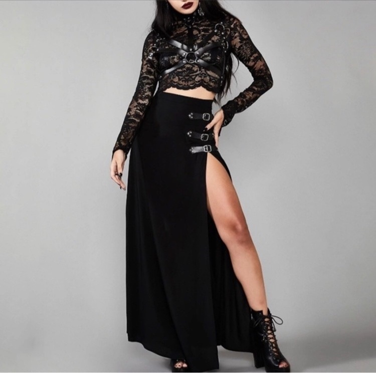 スリット入りベルト付きロングスカート Arice R Booth