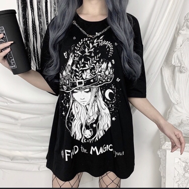 ゴシック ロック パンク メタル チェーンネックレス プリント Tシャツ Arice R Booth