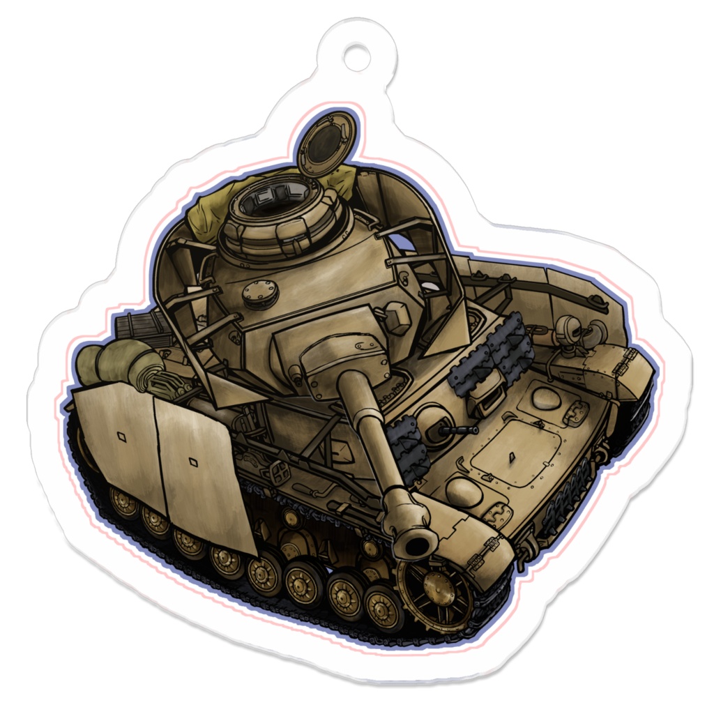 SD戦車 Ⅳ号戦車 アクリルキーホルダー(コーティング)
