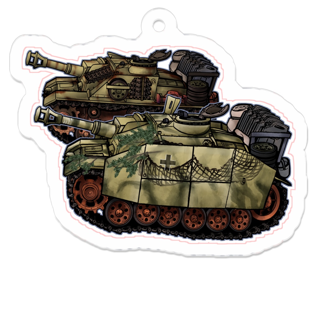 SD戦車　Ⅲ号突撃砲　アクリルキーホルダー（コーティング）