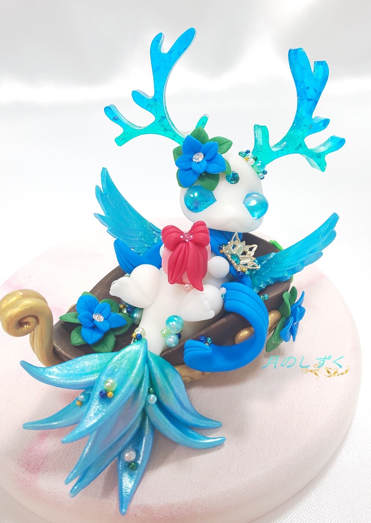 【71】クリスマス限定!! ソリでプレゼントを運ぶトナカイドラゴン(パールブルー)