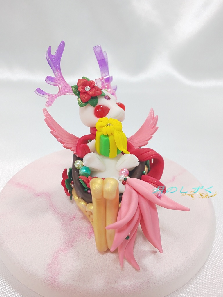 【72】クリスマス限定!! ソリでプレゼントを運ぶトナカイドラゴン(ピンク)