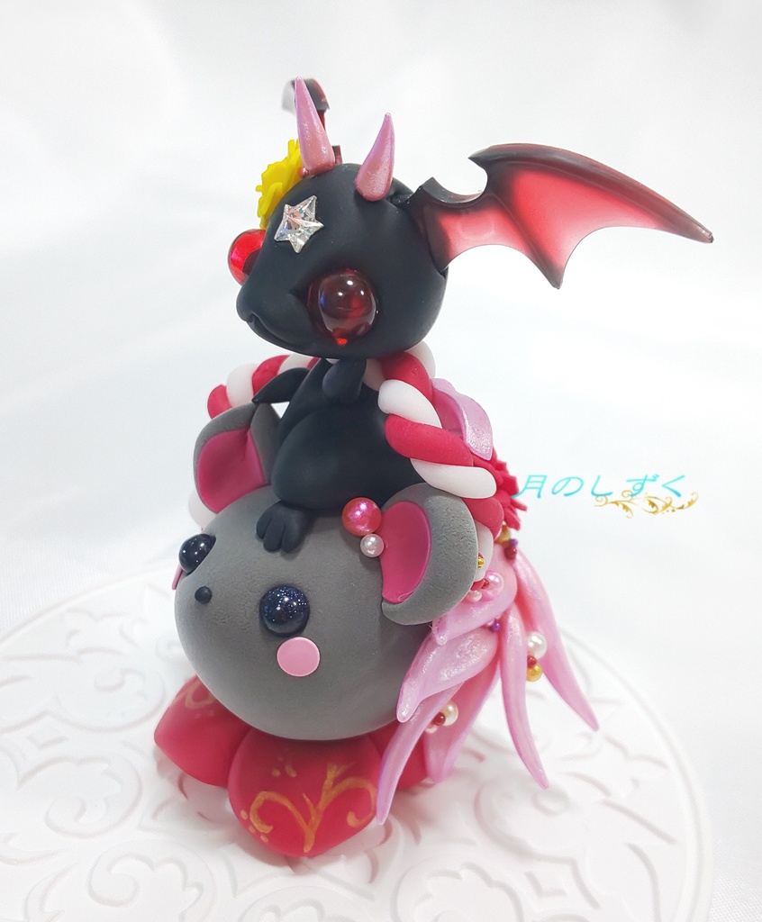 【86】お正月限定!! 干支ねずみに乗る悪魔ドラゴン(パールピンク②)