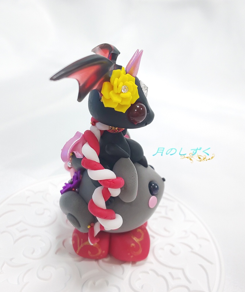 【86】お正月限定!! 干支ねずみに乗る悪魔ドラゴン(パールピンク②)