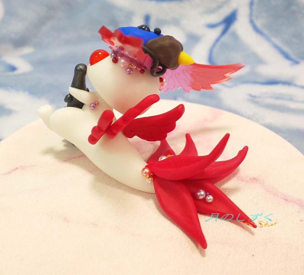 【98】節分限定!!お面と金棒で鬼気分の羽耳ドラゴン(ピンク)