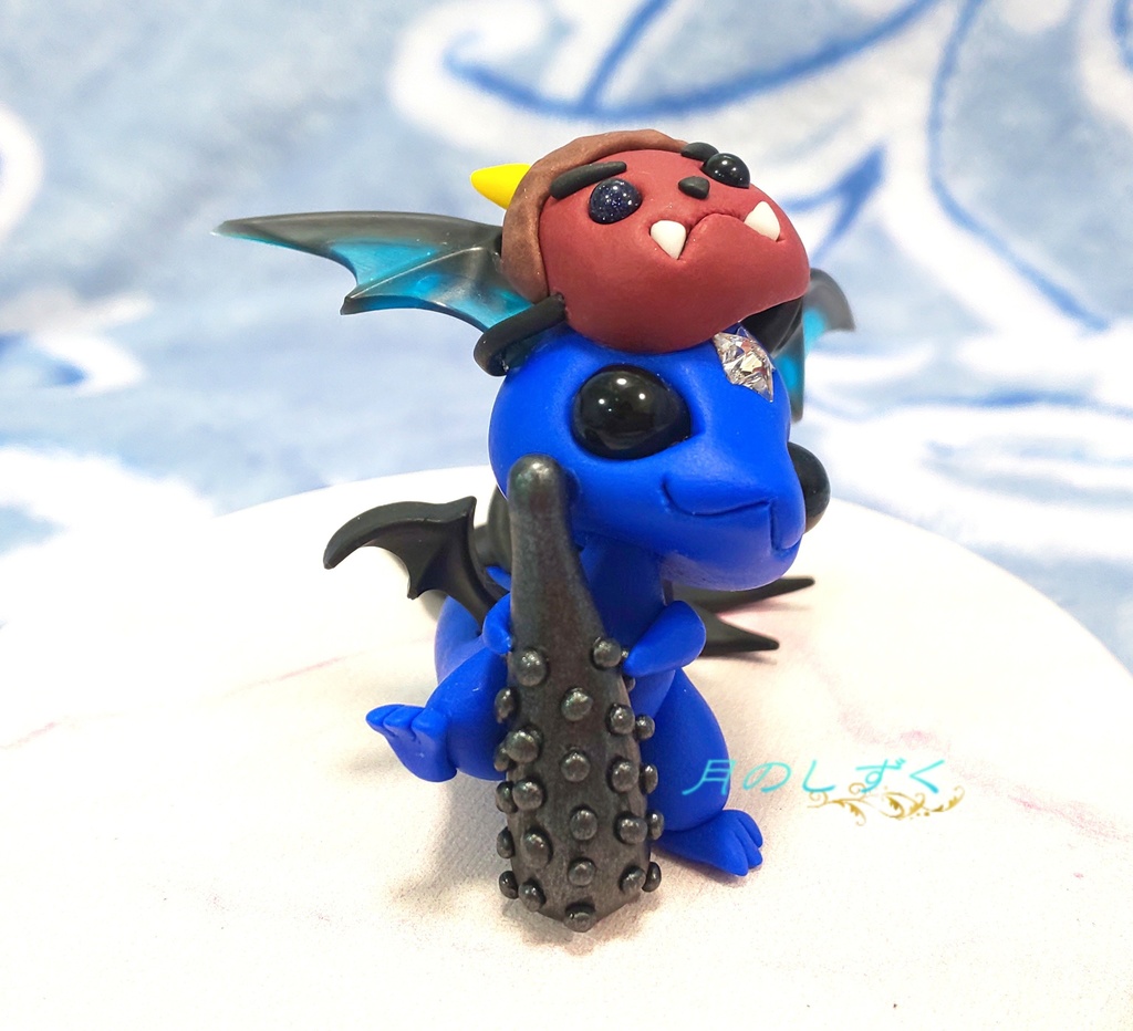 【99】節分限定!!お面と金棒で鬼気分の悪魔ドラゴン(ブルー)