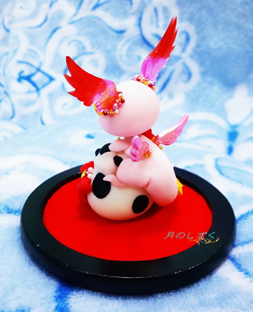 【113】お正月限定!! 干支丑に乗る羽耳ドラゴン(パールピンク)