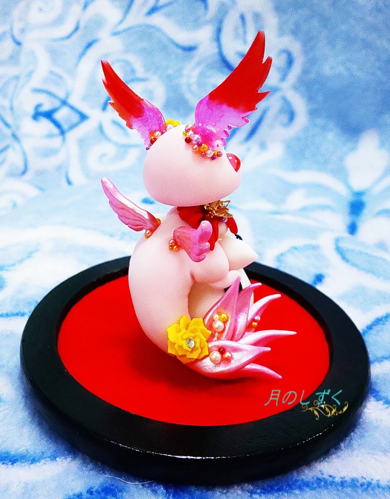 【113】お正月限定!! 干支丑に乗る羽耳ドラゴン(パールピンク)