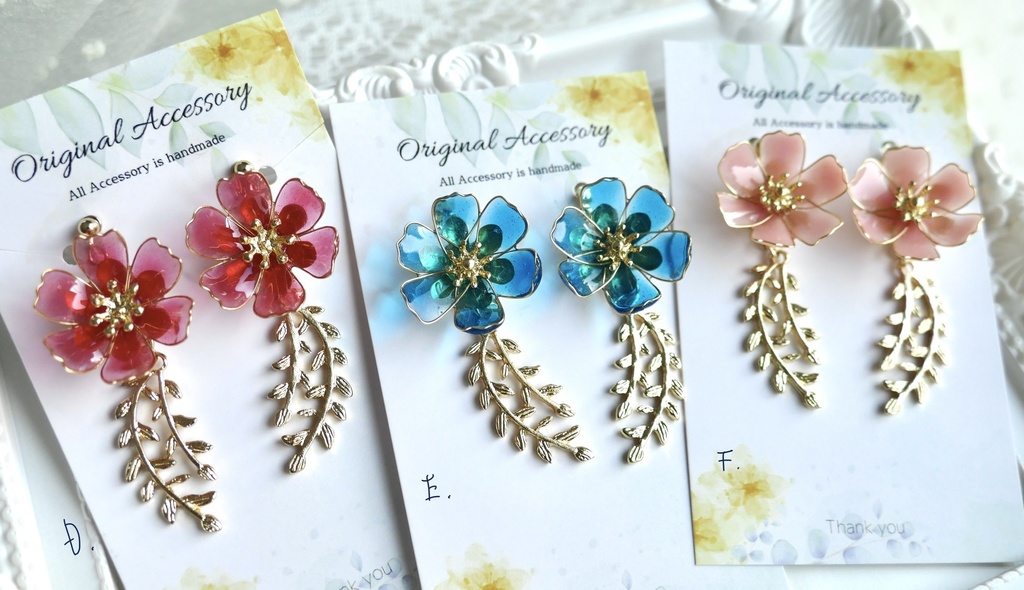 秋桜のイヤーアクセサリー