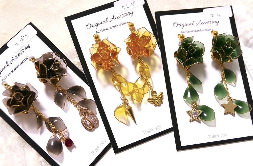 あんスタユニット風薔薇のイヤーアクセサリー