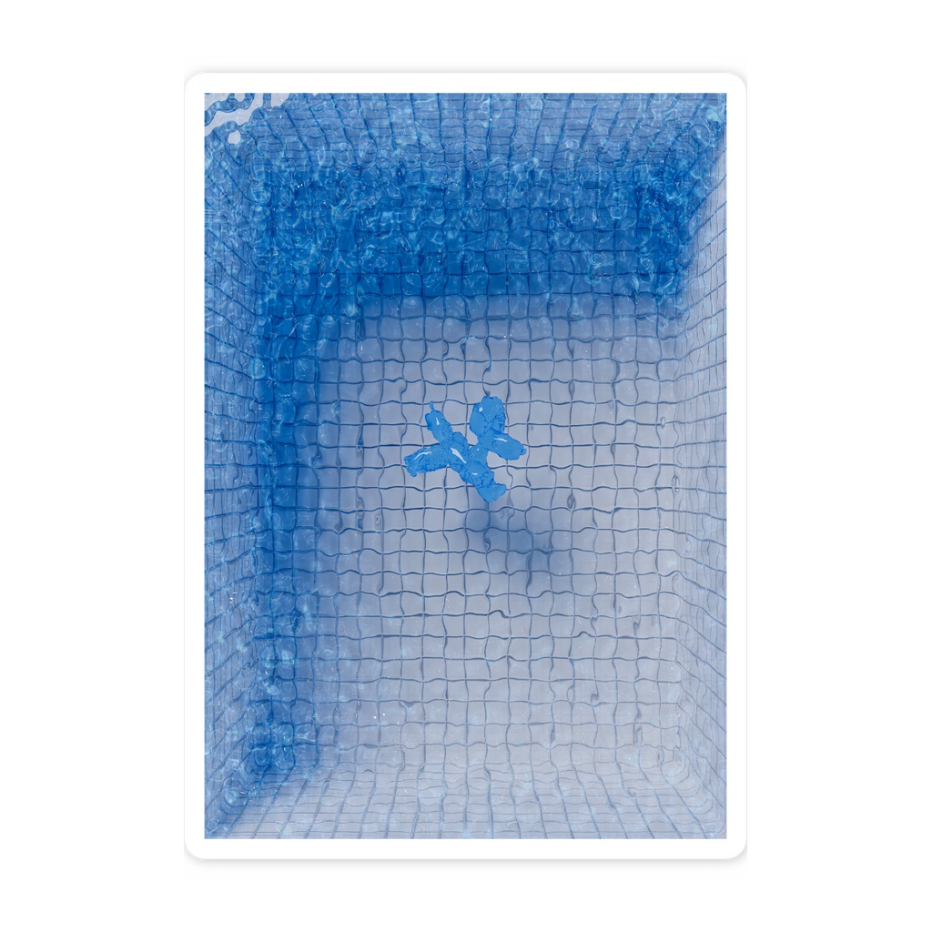 3D pool dogスマホステッカー