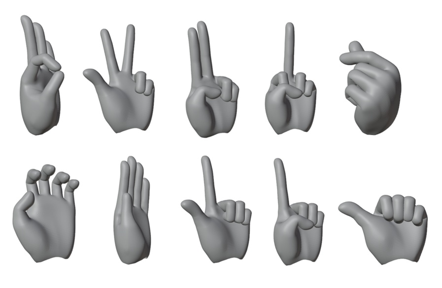 ミニ軟質ハンドパーツ エモート系セット