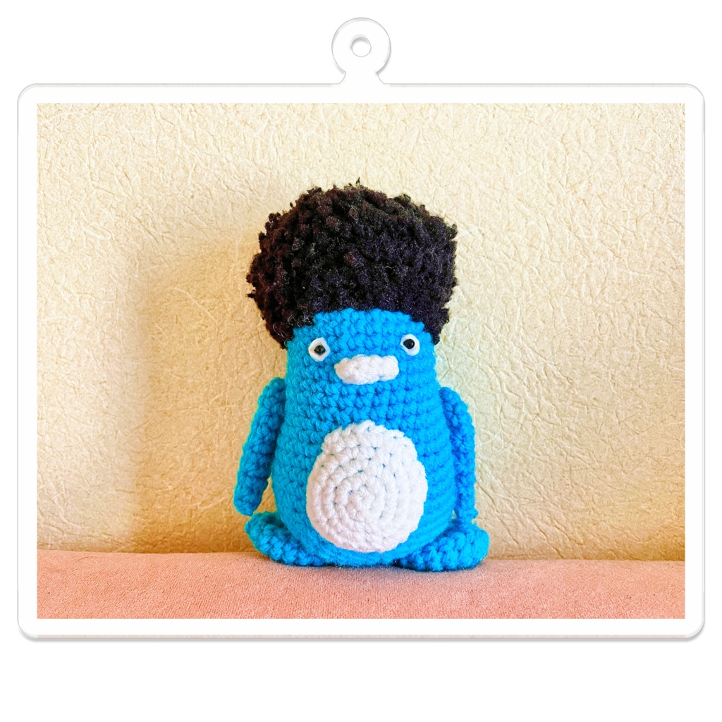 アフロペンギン・ぬいぐるみフォトキーホルダー