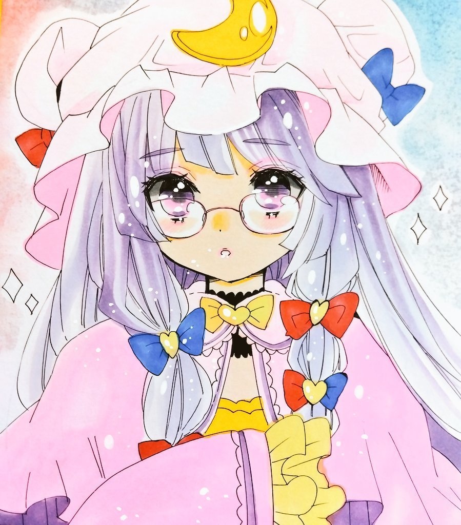 【中色紙】東方・メガネのパチュリー