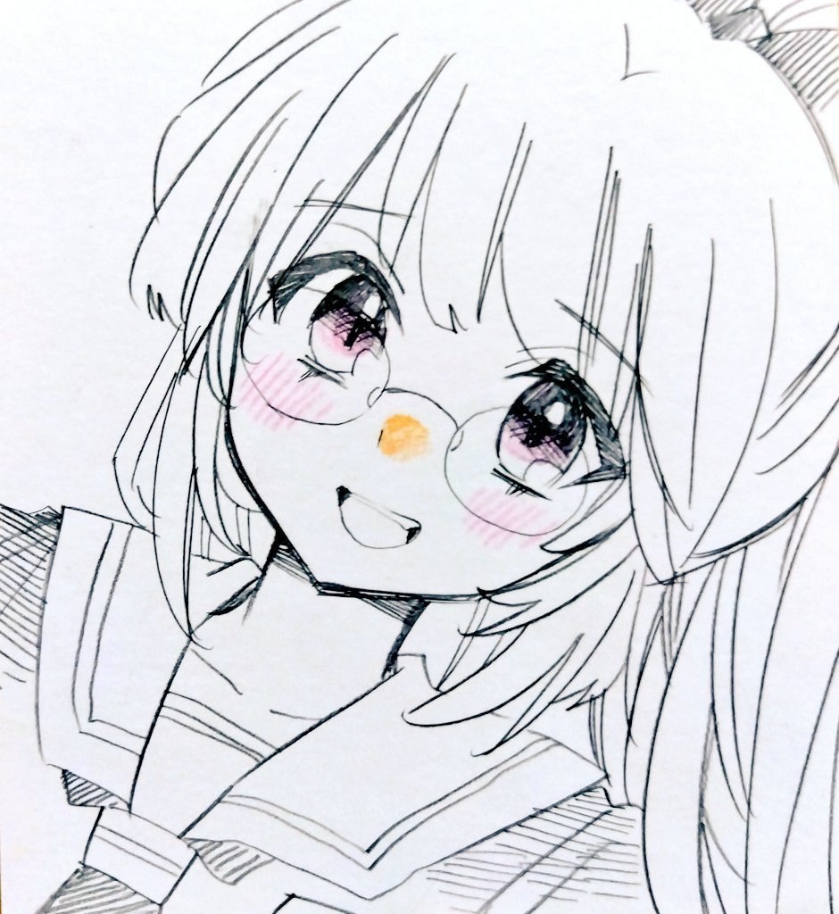 【小色紙ドローイング】創作・女の子