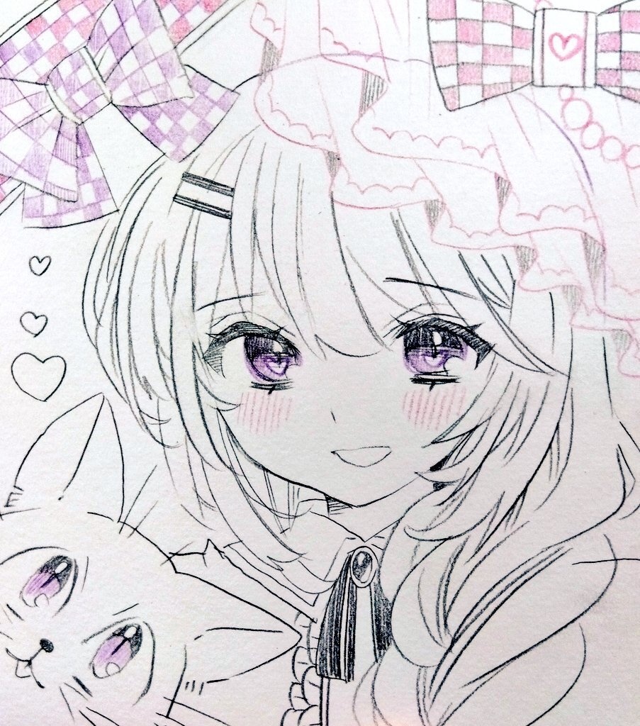 【小色紙ドローイング】創作・女の子