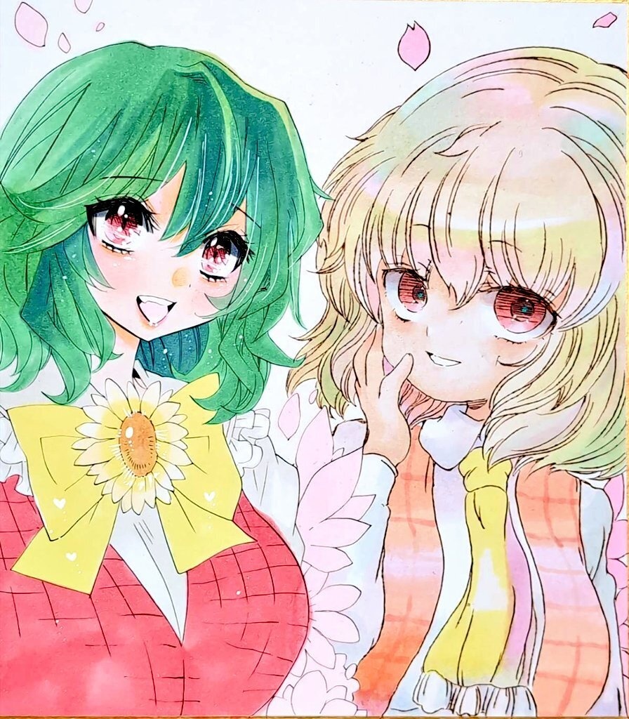 【コラボ色紙】幽香オンリー手描き色紙