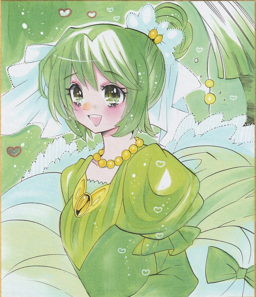 【中色紙】創作・緑ちゃん