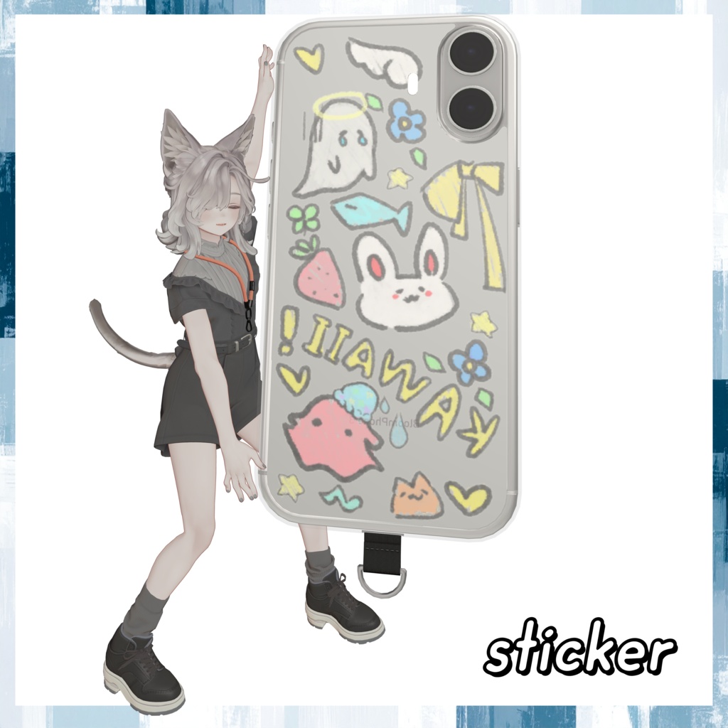 らくがき風ステッカー🐱【BloomPhone 3対応】