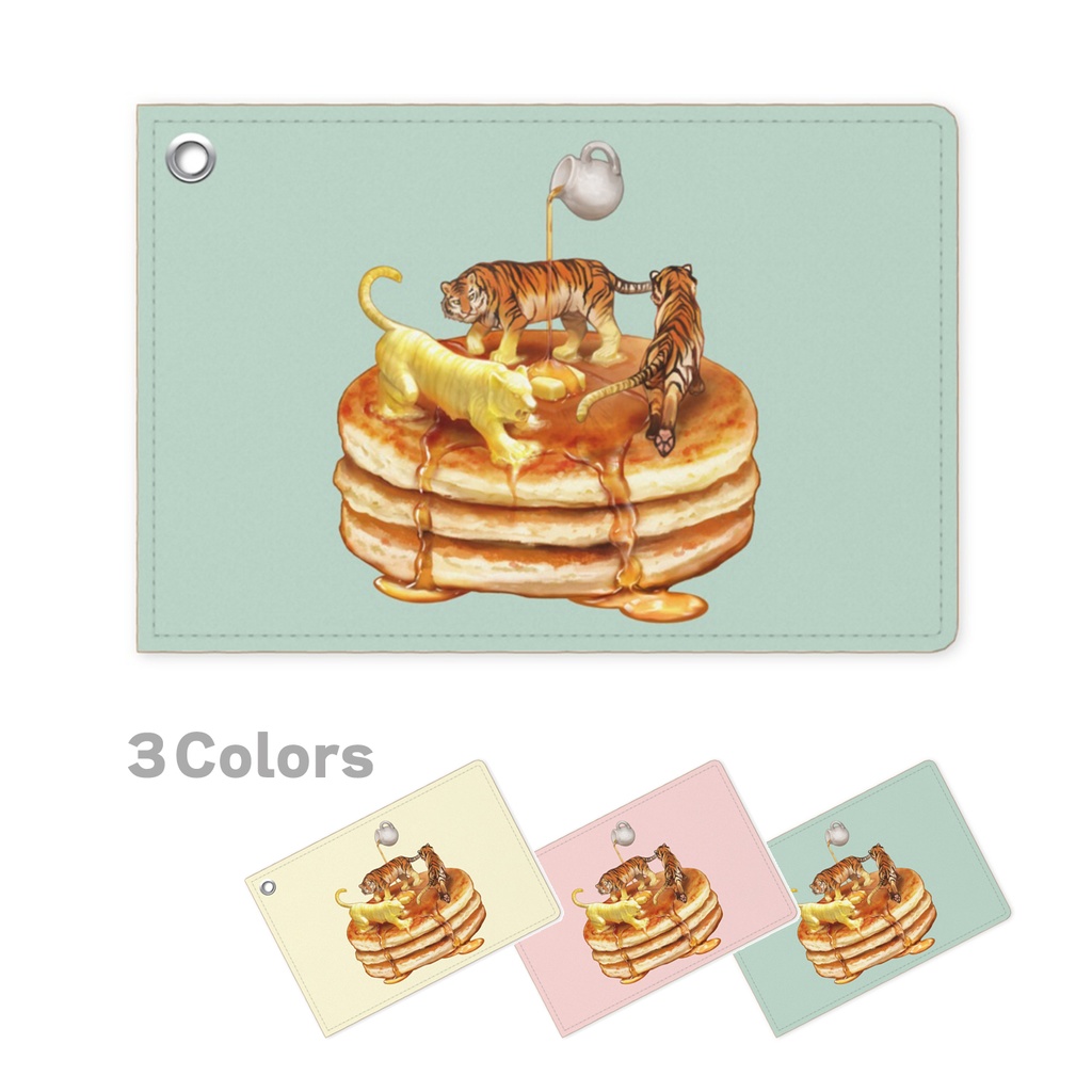 虎とバターとホットケーキ　パスケース（グリーン）