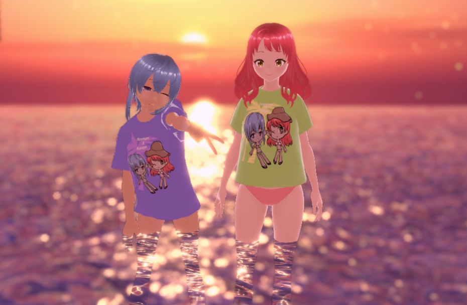 無料配布!DJ Twins ノルカノンTシャツ (JPGファイル)Vroid用テクスチャ