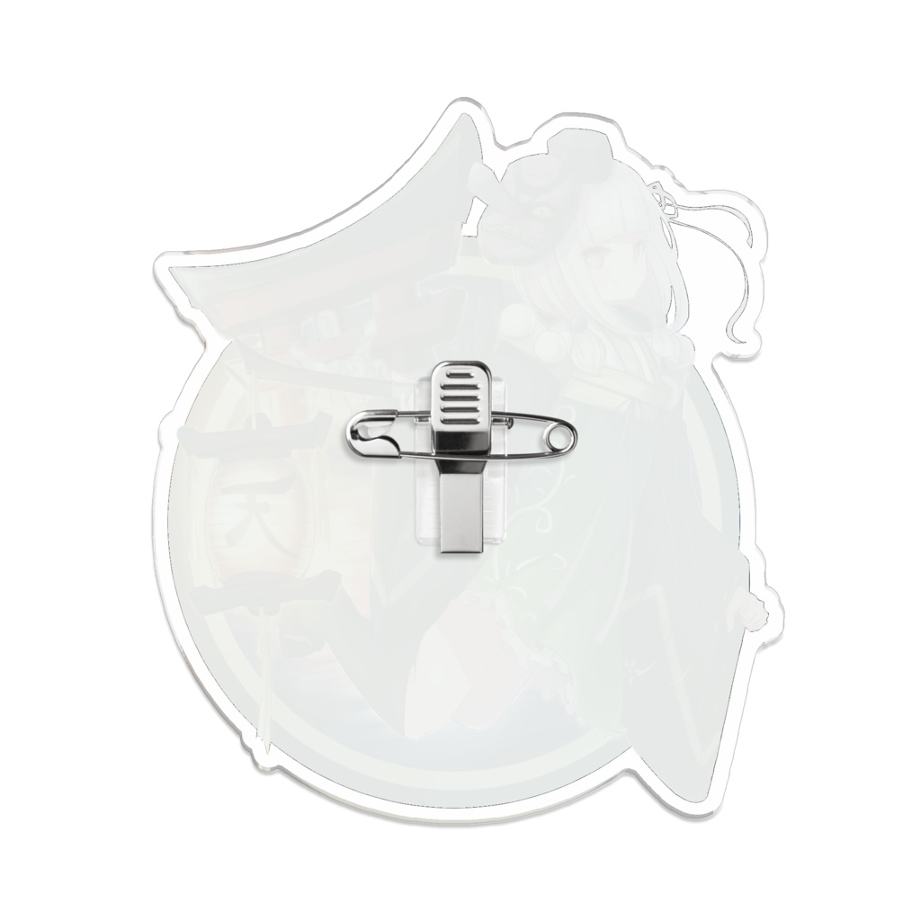 和風女の子のアクリルバッジ