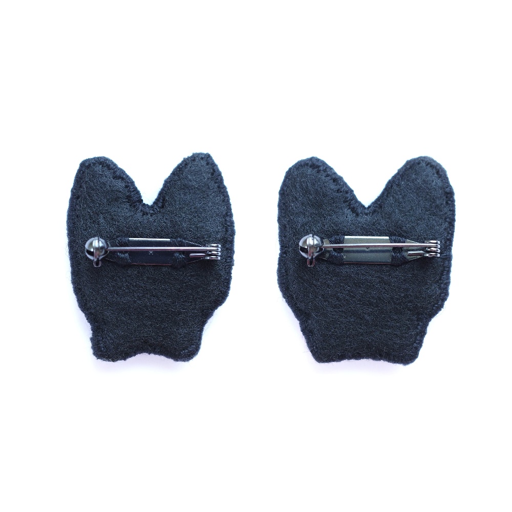 【ハロウィン2025】フランケンゾンビの猫たち【刺繍ブローチ】