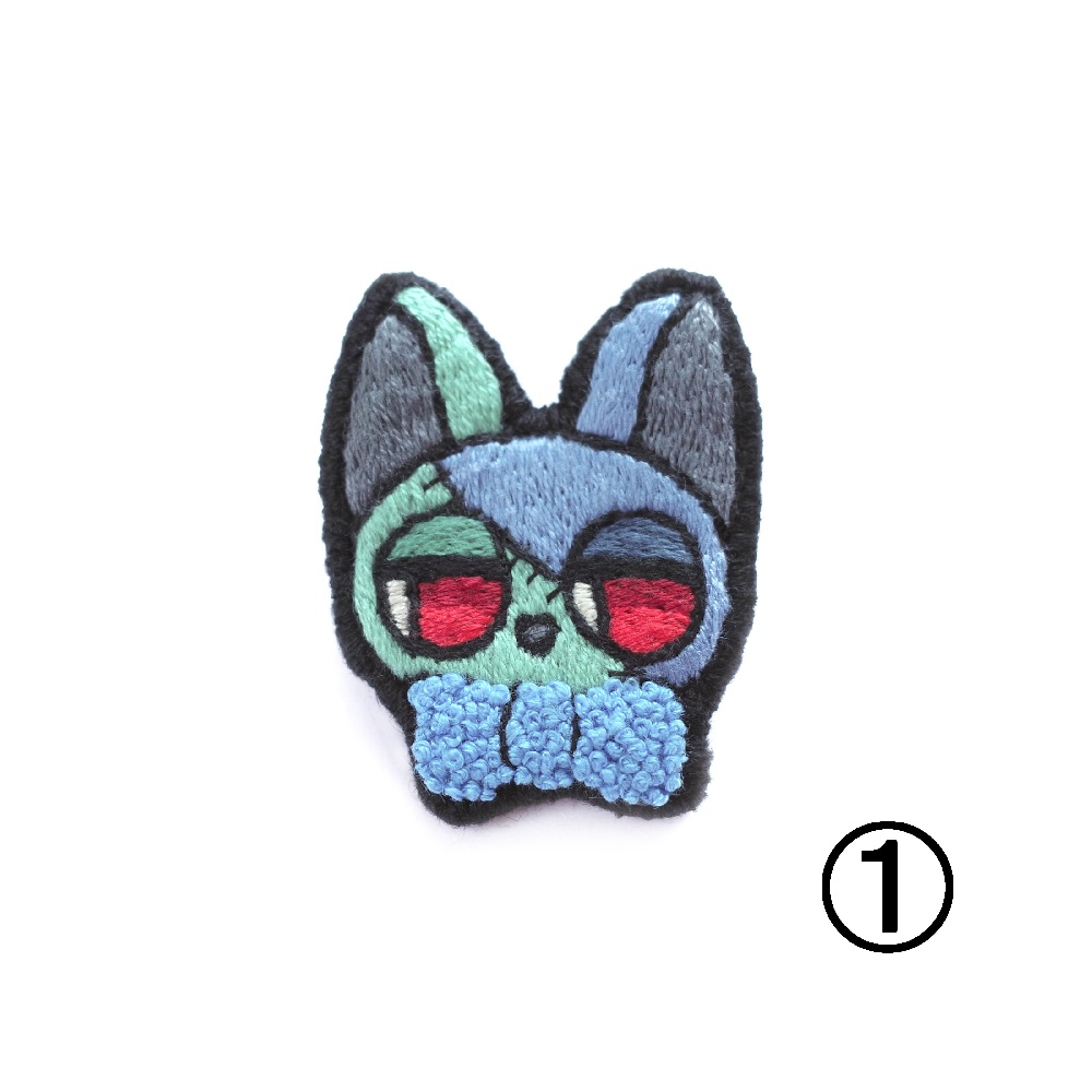 【ハロウィン2025】フランケンゾンビの猫たち【刺繍ブローチ】