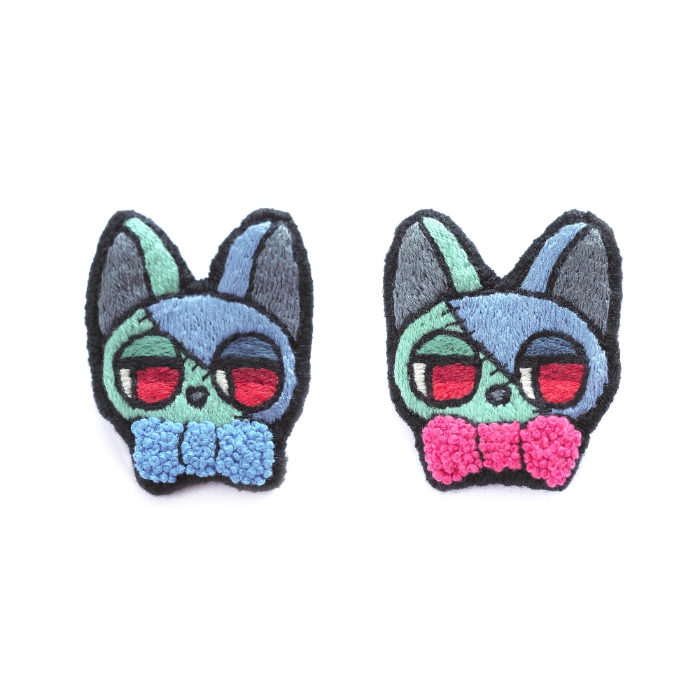 【ハロウィン2025】フランケンゾンビの猫たち【刺繍ブローチ】