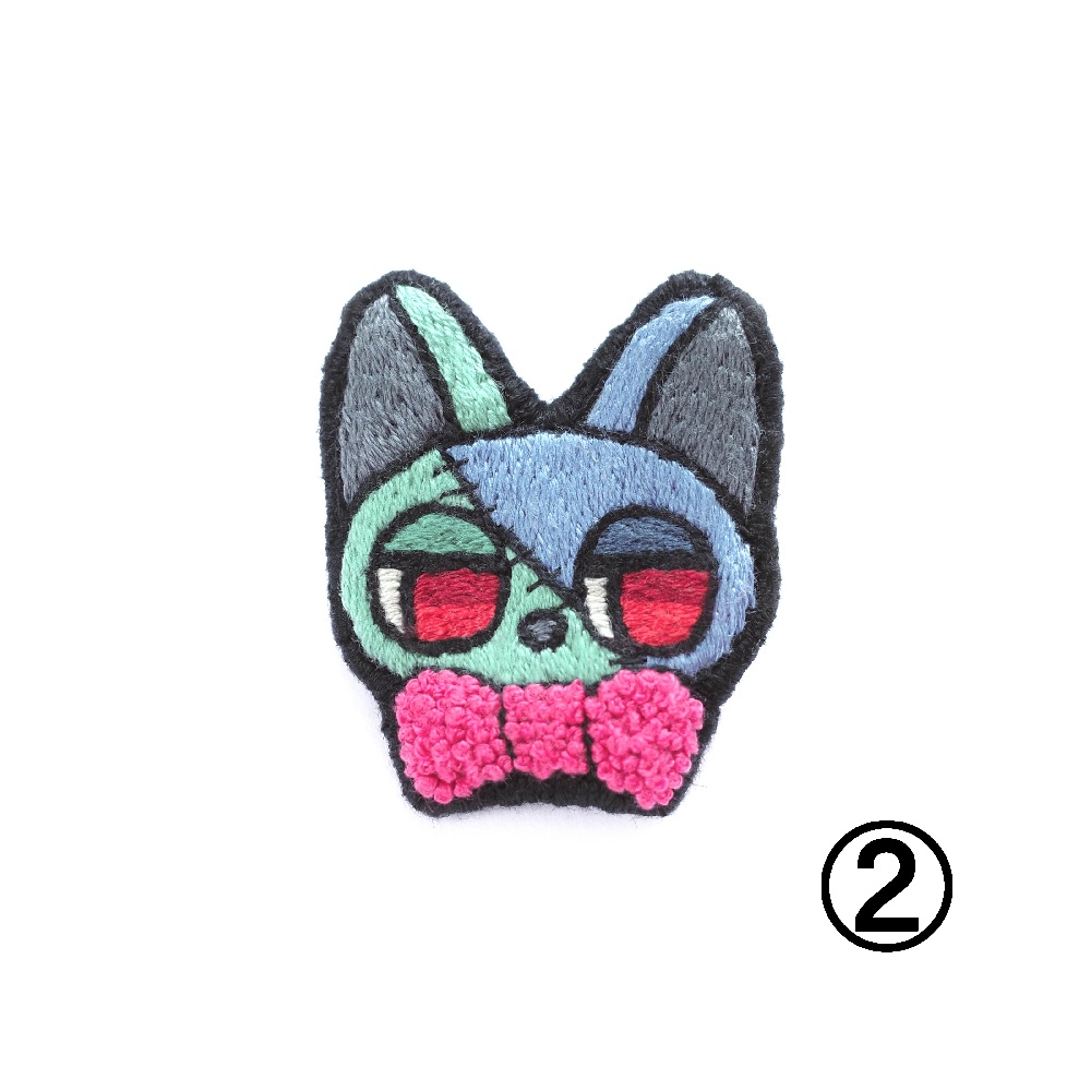 【ハロウィン2025】フランケンゾンビの猫たち【刺繍ブローチ】