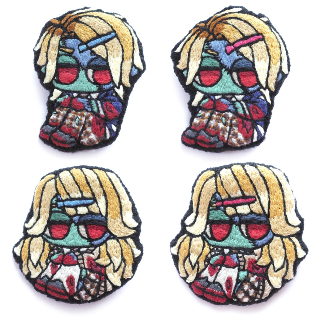 【ハロウィン2025】フランケンゾンビのギャルたち【刺繍ブローチ】