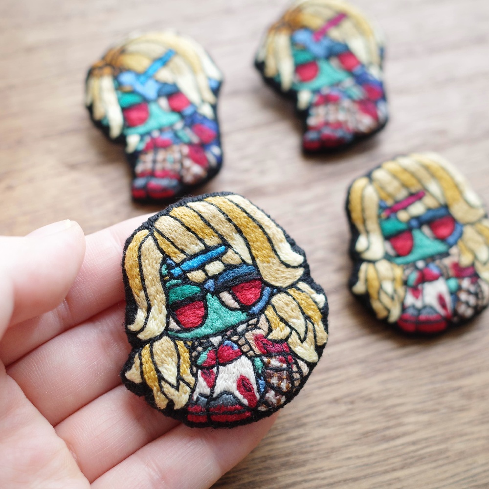 【ハロウィン2025】フランケンゾンビのギャルたち【刺繍ブローチ】