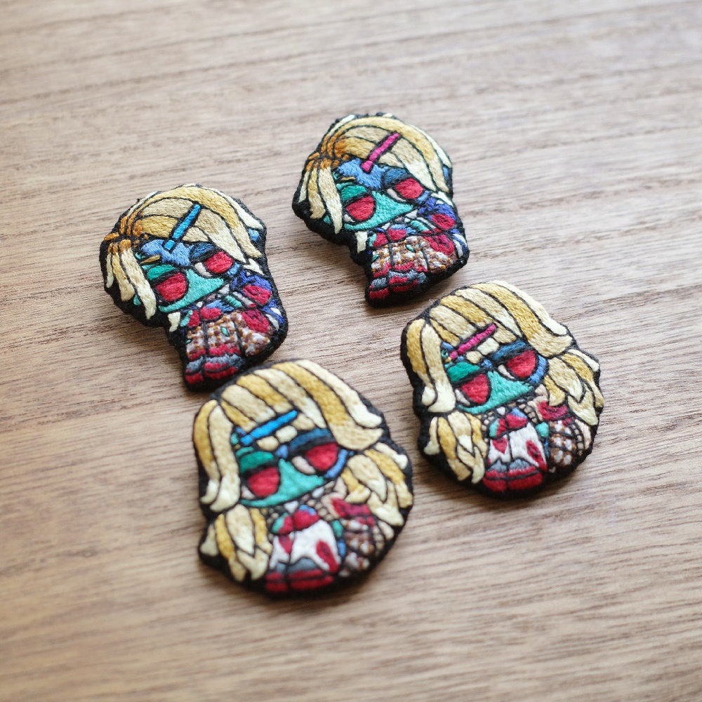 【ハロウィン2025】フランケンゾンビのギャルたち【刺繍ブローチ】