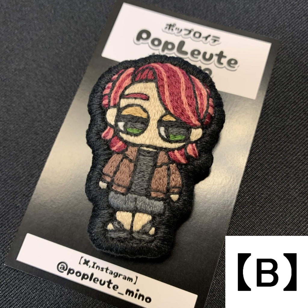 【手刺繍ブローチ(スタンダードシリーズ)】PopLeuteの看板娘 デフォルトVer.