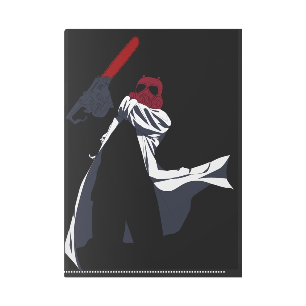 ■3サイズ:クリアファイル(チェーンソーを振り回すジュンイチ)