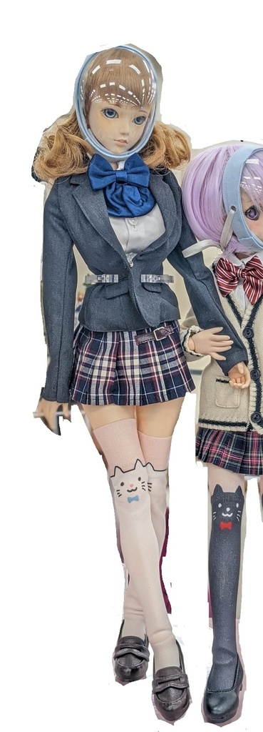 再販準備中 1/3ドール用 フリーサイズニーソックス オリジナルプリント 黒猫柄ver3 終売