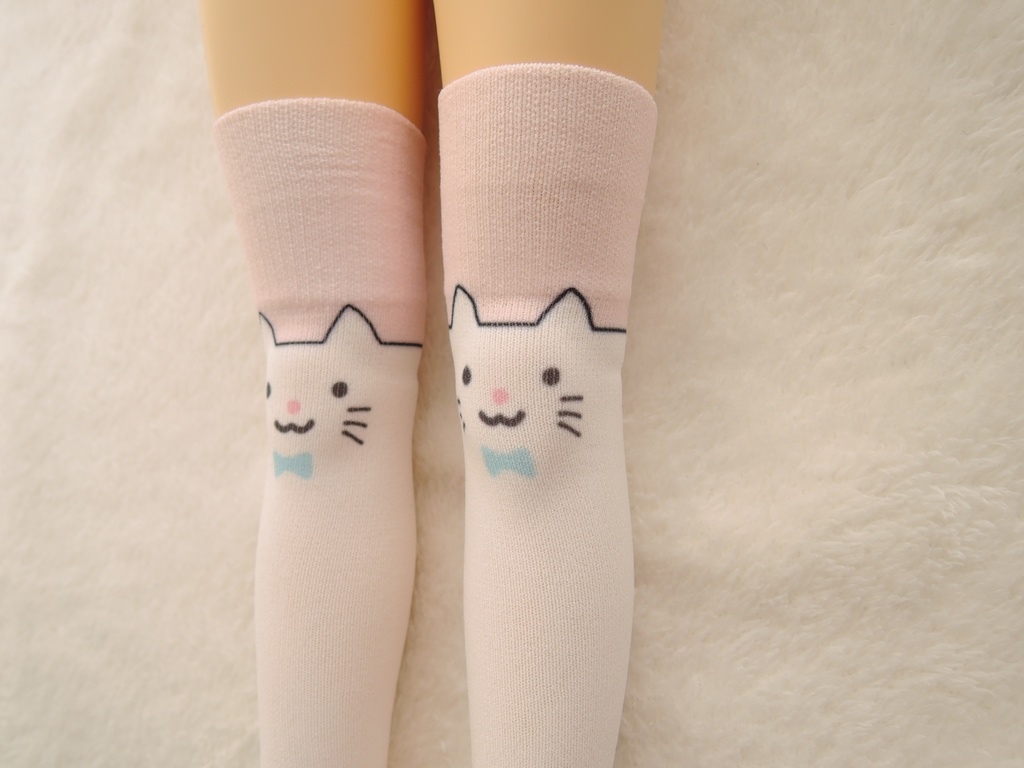 再販 1/3ドール用 ニーソックス オリジナルプリント 白猫ver.2