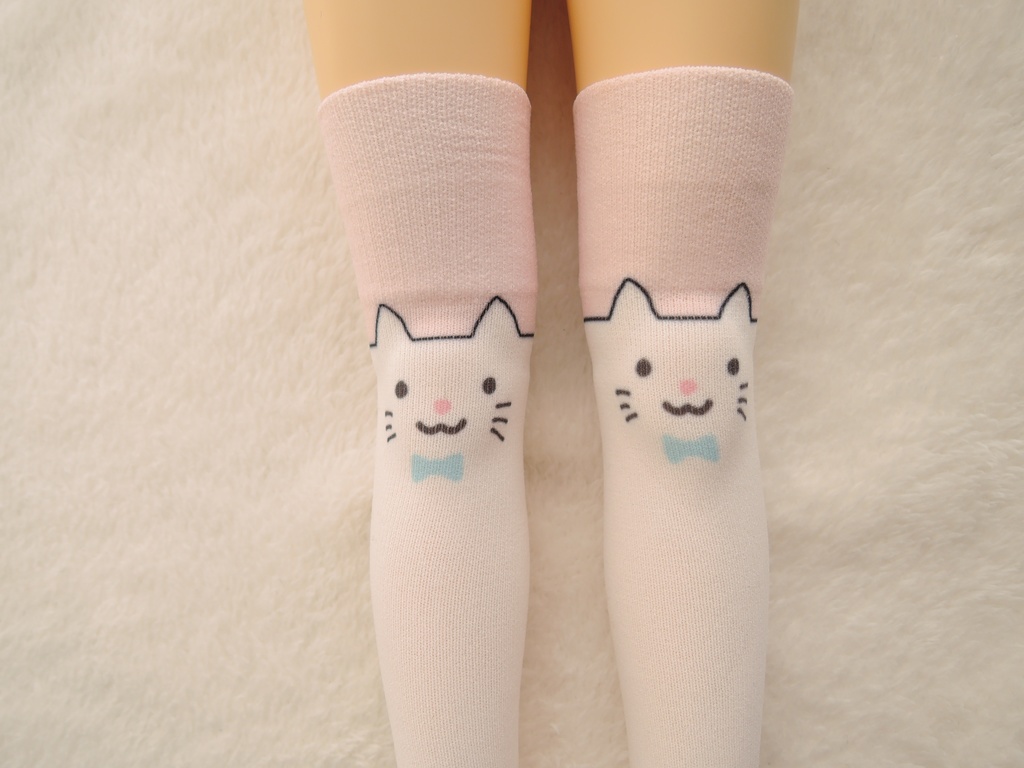 再販 1/3ドール用 ニーソックス オリジナルプリント 白猫ver.2